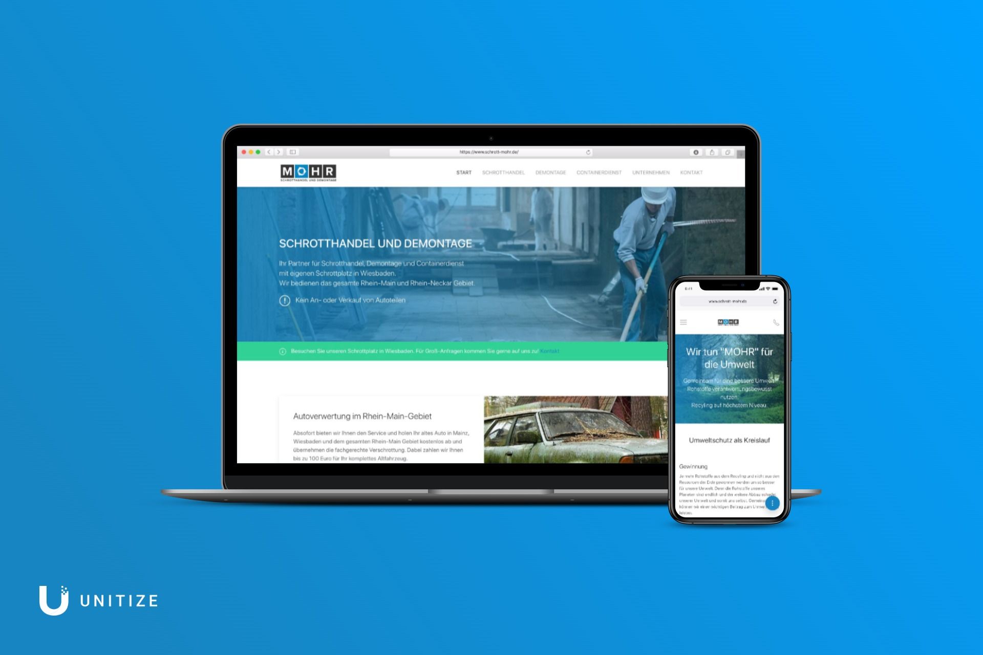 Mockup der Website von der Mohr Rohstoff GmbH in Wiesbaden