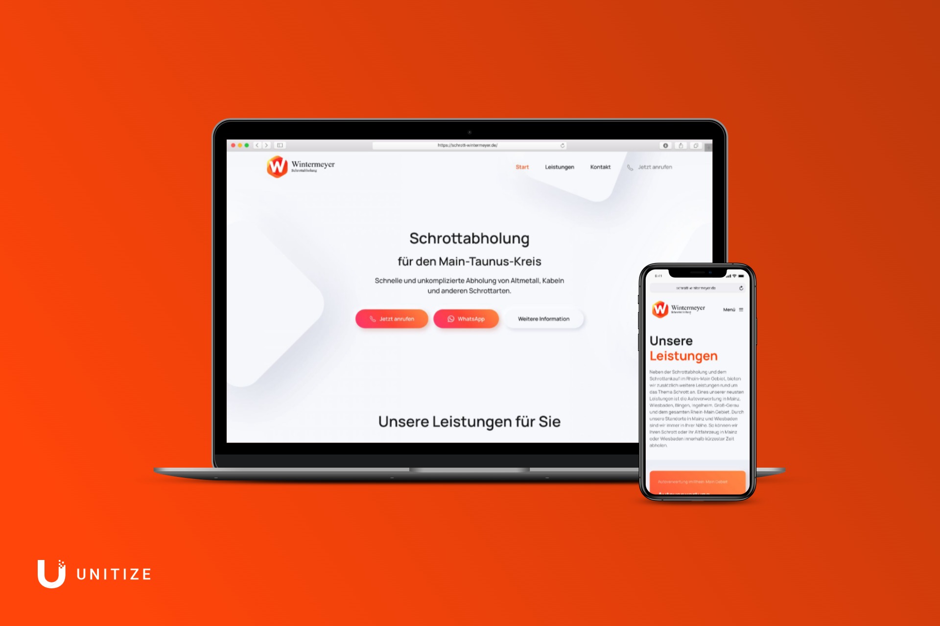 Mockup der Website von Schrottabholung Wintermeyer aus Wiesbaden